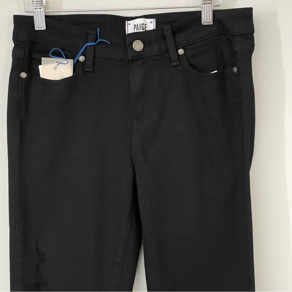 Paige Verdugo Ultra Skinny Black Eclipse Destructed Jeans Size 29 - Picture 4 of 12